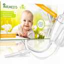 Airmed's Vac Nasal Aspirator Baby CLINICALLY Tested, Safe and Gentle. Baby Nose Sucker with 2 Suction Heads and Cleaning Brush. Safe and Gentle Baby Nasal Aspirator with the Strength of a Vacuum Cleaner