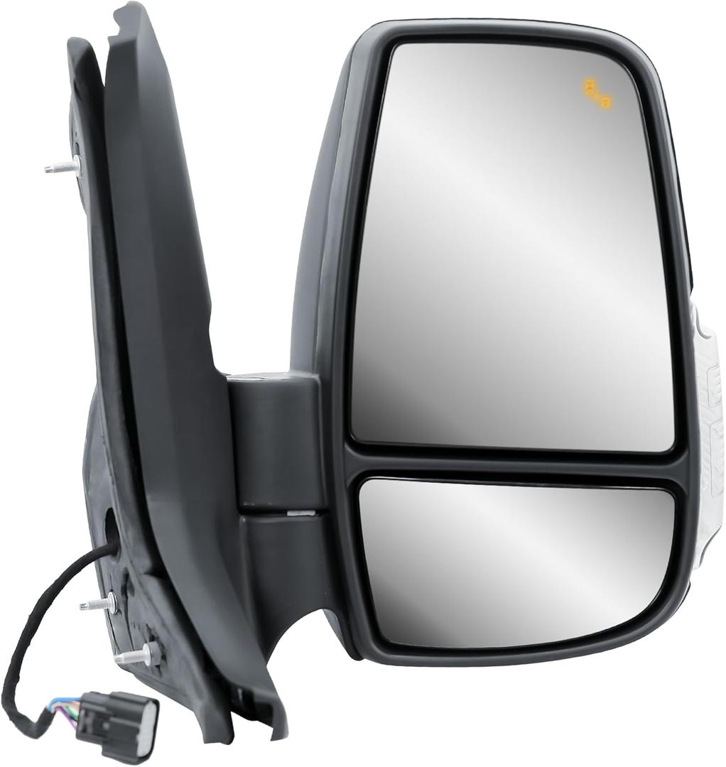 Passenger Right Side Door Mirror Power Adjustment and Heated Glass With BLIS (Blind Spot Sensor) Signal Light Manual Folding for Ford Transit T150 T250 T350 T350HD from 2010 to Onward