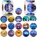 Containlol 800 Pcs Christmas Religious Stickers Round Christmas Nativity Jesus Stickers Roll Christian Xmas Faith Self Adhesive Cards Envelopes Labels for Adults Crafts Xmas Favor(Classic)