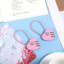 2 x 2 Pcs Padlock Combination Locker Lock 3 Digit Heart Shaped Cable Lock with Code, Pink Heart Locks for Backpacks, Gym Locker, Suitcase Travel Locks