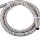X AUTOHAUX 3ft 4AN Fuel Hose AN4 Universal Car Braided Stainless Steel CPE Oil Fuel Gas Line Hose Silver Tone