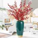 Ceramic Large Green Floor Vase - 11.8 Inch Tall Rustic Decorative Terracotta Minimalist Home Decor for Living Room, Entrance Table Centerpiece, Kitchen, Bedroom - Wedding, Housewarming Gift