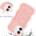 Jusy Butterfly Phone Case for iPhone 12/12 Pro, Compatible with MagSafe, Silicone Cute Butterfly Curly Wave Edge Phone Case, Slim Shockproof Protective Phone Cover for Women Girls, Pink