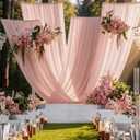 10 Panels Blush Pink Ceiling Drapes for Wedding, 5ft x 30ft Light Pink Sheer Fabric Ceiling Curtains for Gender Reveal Party Photo Background Birthday Decoration, Tent Drapes