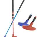 ToVii 2 Pack Mini Golf Putters with Adjustable Aluminum Alloy Shaft for Men & Women, Two-Way Right or Left Handed, Junior Golf Putters with Premium Grip (Blue+Red)