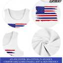 LEACOOLKEY Women's American Flag Crop Tank 4th of July Patriotic Sleeveless Tee Tops (Red)