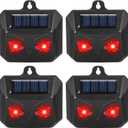 2026 Upgraded Solar Predator Control Light, 4 Pack Predator Eyes Nocturnal Animal Repeller, Red LED Coyote Fox Deterrent for Chicken Coop Defense, Skunk Raccoon Deer Repellent for Farm & Garden
