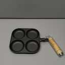 RIIPOO Cast Iron 4-Cup Egg Pan Skillet, Small Omelette Pan, Fast Breakfast Skillet for Eggs, Pancakes, Crepes, Suitable for Gas Stove and Induction Cooktop, Natural Nonstick with Seasoning, 6.6 inch