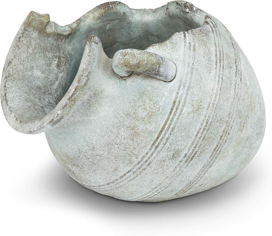 Abbott Collection Tipped Urn Planter - Cement Indoor and Outdoor Planter Pot - Grecian Ornamental Vase for Flowers and Succulents - Grey (6" H, 4" Opening)