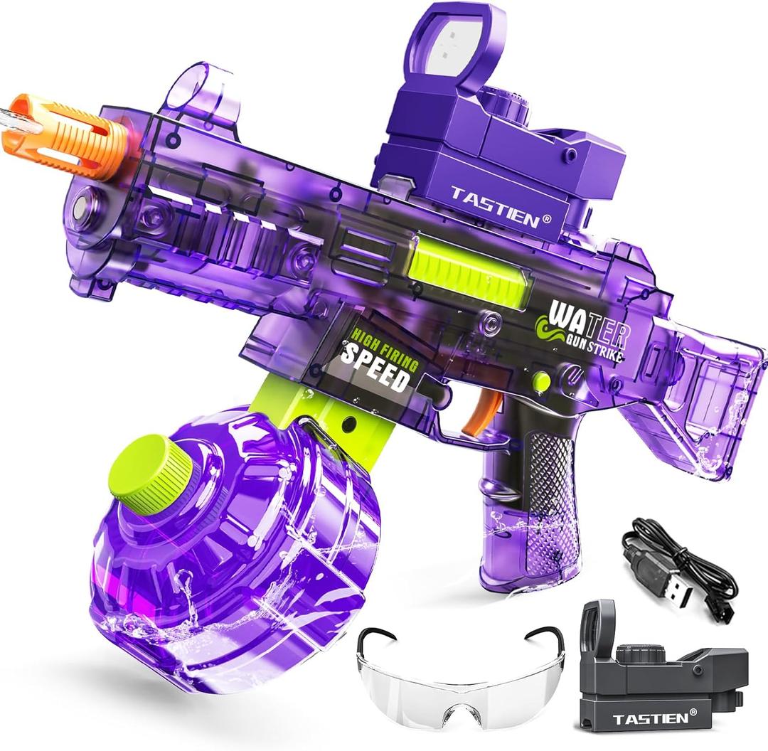 Electric Water Gun, 500+ Electric Water Blaster, Automatic Squirt Gun up to 36 FT Range, High Powered Watergun Toys for Kids Adults Swimming Pool Beach Party Water Fighting Summer Gifts, Purple 