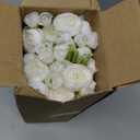 Floroom Ranunculus Artificial Flowers 18 Pcs White Faux Silk Mini Ranunculus Bulk Fake Wedding Filler Flowers for DIY Bouquets, Centerpieces, Bridal Shower Decorations & Arrangements