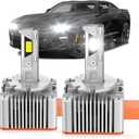 Fit for Chevrolet 2014-2021 Camaro 2014-2019 Corvette Impala 2014-2017 SS Xenon HID Light Replacement, 24000LM 600% Brightness D3S HID Bulbs, 6000K Cool White, Pack of 2