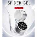 Spider Gel for Nails Art, 3D Clear Spider Gel Elastic Painting Wire Drawing Nail Art Polish Apply with Chrome Powder for Line Sculpting Gel Soak Off UV LED Gel Polish Manicure DIY Nail Designs