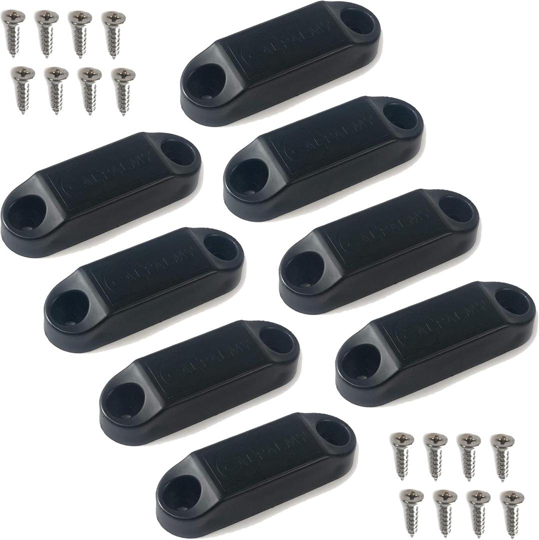 CALPALMY (4 Pairs) Magnetic Baggage Door Catch and Holder Kit - Black RV Storage Door Latch Perfect Alternative for Plastic Spring Clips for Use in Campers and Motor Homes