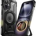 SUPCASE for iPhone 16 Plus Case with Camera Control Capture Button (Unicorn Beetle Grip), [Compatible with MagSafe] [Built-in Stand] Heavy Duty Magnetic Phone Case for iPhone 16 Plus 6.7", Black