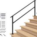 CR Fence & Rail Handrails for Outdoor Steps & Indoor Stair Railing Kit, 5-6 Steps Safety Hand Rail for Porch & Deck