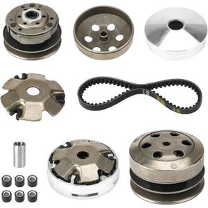Fit for Gy6 50cc Clutch Assembly Kit, Racing Scooter Variator for Gy6 50cc 4-Stroke 139QMB Engine Scooter ATV, Including Front Clutch Variator and Centrifugal Clutch Pad Assembly with 669 belt