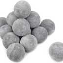 Skyflame Ceramic Fire Balls, Set of 15 Round Fire Stones Set for Indoor and Outdoor Fire Pits or Fireplaces Accessory, 3 Inch, Gray