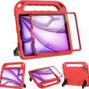 BMOUO Kids Case for iPad Air 11 inch M4 (2026)/M3 (2025)/M2 (2024), iPad Air 5th/4th Generation Case 10.9" (2022/2020), Shockproof Handle Stand iPad Air 11" M4/M3/M2/Air 5th/4th Gen Case, Red