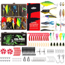 FONMANG Fishing Lures - Tackle Box with Tackle Included, Fishing Kit with VIBs, Frogs, Minnows, Soft Baits, Hooks & Weights Accessories, Freshwater Lure Kit for Bass Walleye Trout
Amazon's Choice