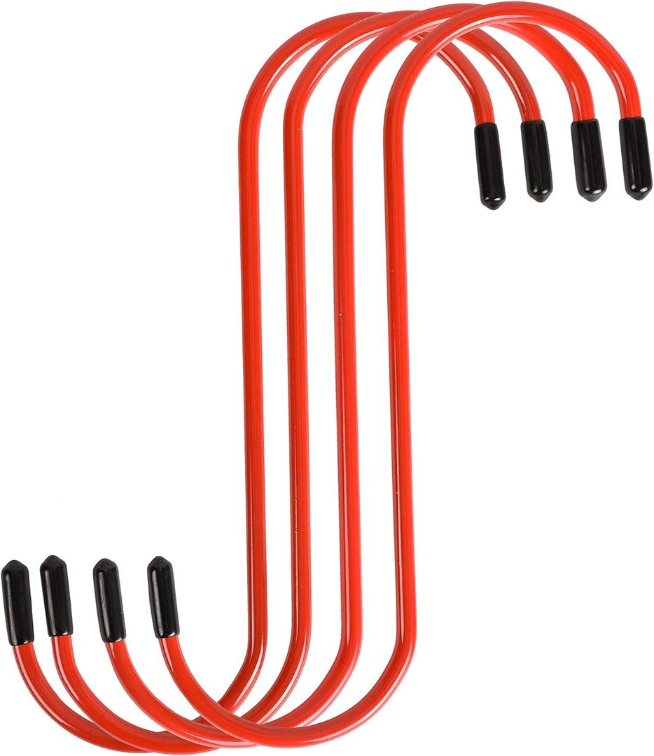 ARES 18061-4-Piece Red Brake Caliper Hanger Set - Rubber Tipped Hooks Easily Restrain Brake Calipers and Reduce Possible Damage to Brake Hoses