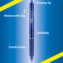 Pilot FriXion Clicker Erasable, Refillable & Retractable Gel Ink Pens Fine Point 0.7mm, Erasable Pens, Assorted Color Inks, 10-Pack Pouch
