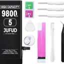 9800mAh Replacement Used for iPhone 5/5G Battery - 0 Cycle Li-Polymer Battery Compatible with Includes Full Repair Kit