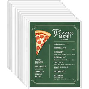 12-Pack 8.5" x 11" Rigid Print Protectors, Transparent Hard Plastic Page Sheet Protectors, Clear Plastic Sleeves for Paper Photo Poster, Protective Covers for Document Certificates