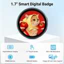 Digital Badge Pin, 1.7 Inch E-Badge for Photo & Video Display | HD Touchscreen, Bluetooth App Control E-Badge for Backpacks, Hoodies, Hats, Personalized Digital Pin for Anime, Fandoms