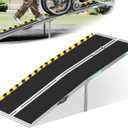 7ft Portable Wheelchair Ramp, Non-Slip Aluminum Folding Handicap with Support Legs & Latch, Threshold Ramp Suitable for 7" -21" Height Suitable for Home Steps, Stairs, Doorways, Car, Curbs