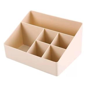 Granvela Home Organizer Bedside Table Organizer Makeup Storage Shelf and Display Box-6 Compartments (Cashmere or Deep Peach)