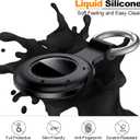 Compatible with Apple Airtag Holder with Keychain,IPX8 Waterproof GPS Cover for Air-Tags Shockproof [Anti-Scratch] Item Finders Case for Pets,Bags,Kids,Luggage,Keys-4*Black
