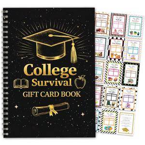 College survival gift card book, College Survival Kit, Graduation College Gift Card Book 2026 open when envelopes fo Graduation college student – Graduation Gifts for High School Survival Gifts Card Booklet Holder Book