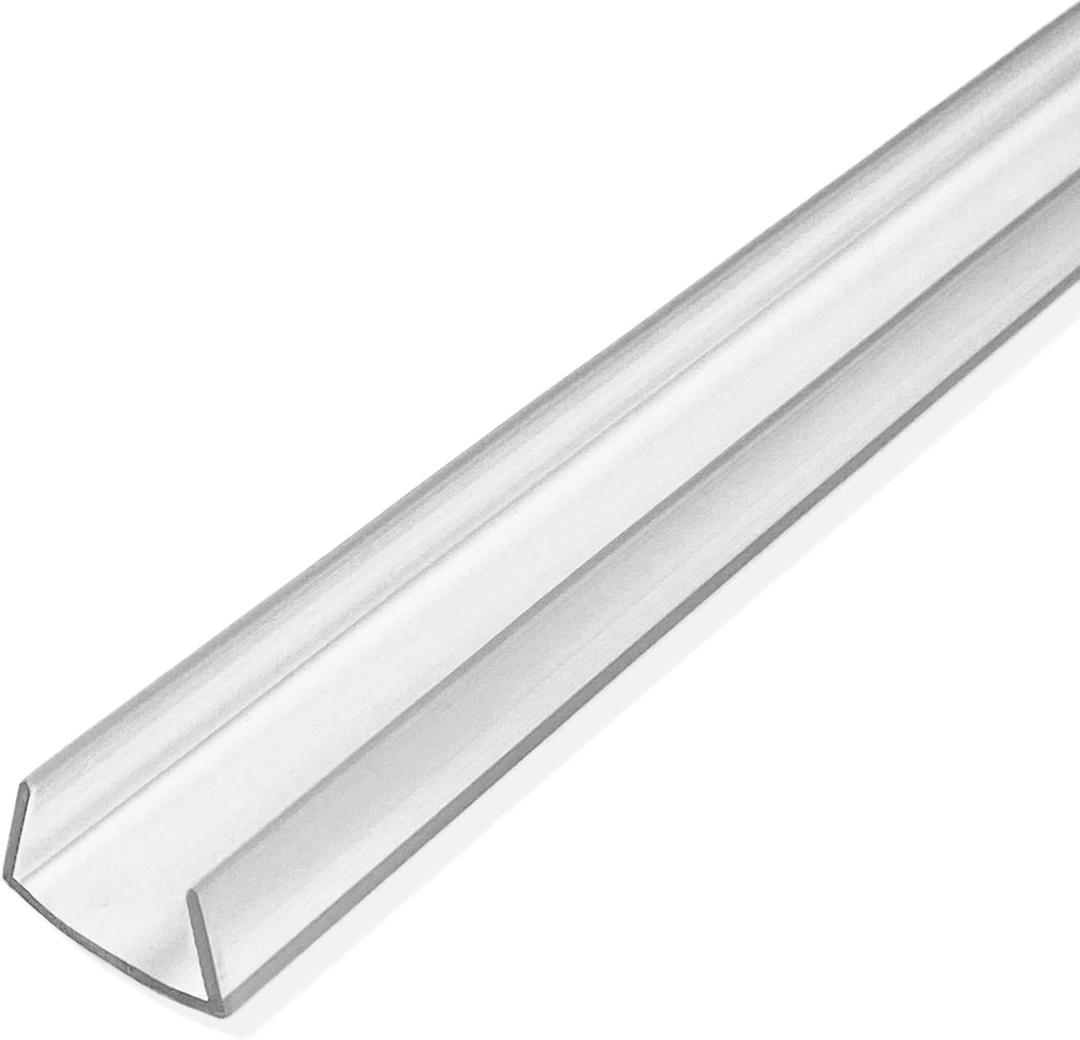 Edge Guard - 3/4 in x 48 in, Clear U Channel Pack of 8 for Labelling, Cabinet Protection, Trim to Fit