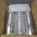 100 Pack - 20 oz Iced Coffee Cups with Lids and Straws, Disposable Plastic Clear Cups with Paper Liner for Cold Drinks, Milkshakes, and To-Go Beverages, BPA-Free