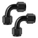 EVIL ENERGY 4AN Female to 4AN Female 90 degree Swivel Coupler Fitting Union Adapter Aluminum Black 2PCS