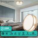 12.5 Inch LED Flush Mount Ceiling Light Fixture, 26W, Super Bright 1700 Lumens, 3 Color 3000K/4000K/5000K, Dimmable Ceiling Lamp for Bedroom Hallway Bathroom Kitchen (Gold)