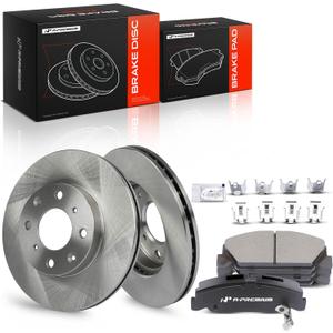 A-Premium 9.45 inch (240mm) Front Vented Brake Rotors and Ceramic Pads Kit