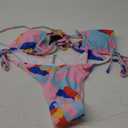 ZAFUL Womens High Cut Thong Bikini Set Swimsuits Cami String Sexy Bathing Suit (Medium, 82_pink)