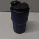 Travel Coffee Mug 16 oz with Lid and Flip Straw, Leak-Proof Food Grade 304 Stainless Steel Coffee Insulated Tumbler, Double Wall Vacuum Cup for Hot and Cold Drinks (Navy Blue)