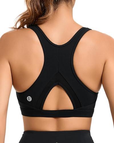 RUNNING GIRL Sports Bras for Women High Support Moulded Cup High Impact Sports Bras Racerback Workout Running Yoga Bra, Medium