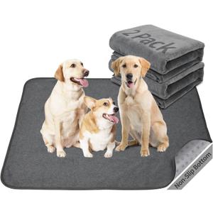 Washable Dog Pee Pads 36x72 2Pack Reusable Whelping Pads, Absorb Dog Mats Non-Slip Puppy Training Pads for Whelping, Potty, Training, Playpen, Crate