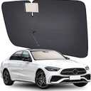 [2025 Upgrade] Coverado Windshield Sun Shade, UPF80+ Sunshade for Car Windshield Blocks Heat & UV Rays, Thickened Vinyl Coating Keep Cool Protect Interior, M 57x32 for Sedans/SUVs