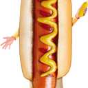Hot Dog Costume Adult Hotdog Cosplay Fancy Dress Unisex Halloween Party Outfits (One Size, Red)