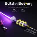 RENGENG Light Up Sword, 40 Inches Rechargeable Pre-Assembled Plastic Replica Anime Sword with Belt & Stand & Spinner
