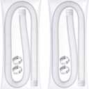 1-1/2-Inch Pool Hoses for Above Ground Pools with Clamps - 1.5" Diameterd Replacement Pool Pump Hose Compatible with Intex Coleman Skimmer Surface Pool Pump (White -2 Pack)