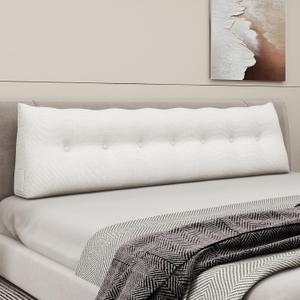 Wedge Pillow Headboard Triangle Bolster Pillow for Sitting in Bed Adults Reading Pillows Backrest Support, Corduroy Headboard Pillows Daybed Sofa Body Pillow Positioning Cushion (King,White), King:76x8x20''