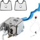 125B Carburetor for Husqvarna 125B 125BVX 125BX Leaf Blower Trimmer Replaces Zama C1Q-W37 Air Filter Carb with Fuel Line Kit #590460102
