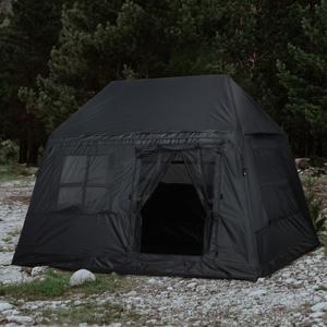 3-4 Person Inflatable Camping Tent Blow Up Tent with Hand Pump Easy Setup Waterproof Inflatable Tent Cabin, Black