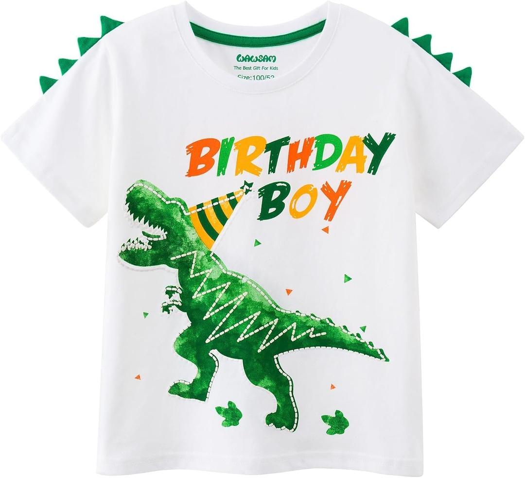 Dinosaur Birthday Boy T-Shirts Dino Birthday Shirts for BoysTolddlers Dinosaur B-Day Party T Shirt (5-6 Years, Green)